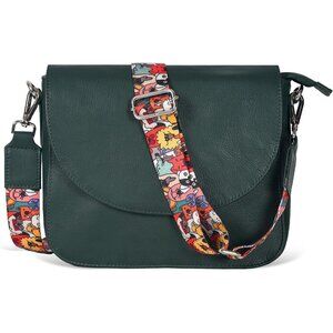 Genuine Leather Green Ndm3 Crossbody Purse Women Adjustable Strap Zipper Pockets